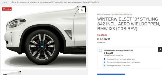 Aerodynamica Wieldoppen cover BMW X3 G01 X4 G02 19 inch styling 842