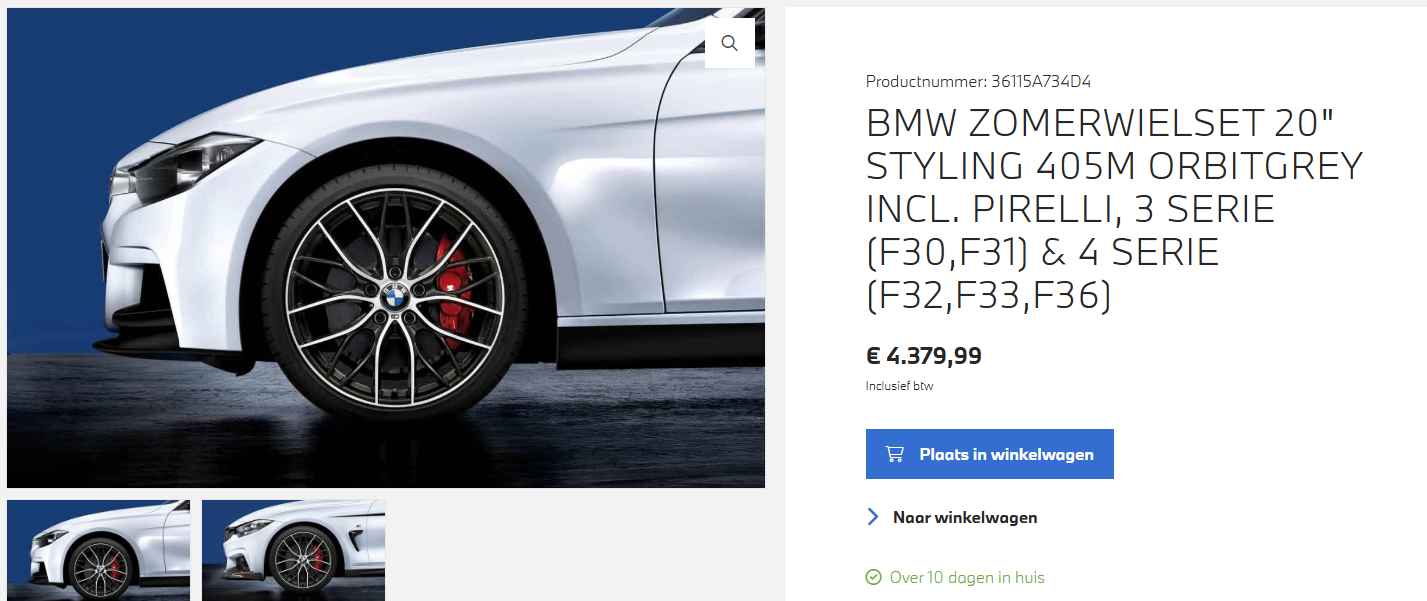 NIEUW BMW 3 serie 4 serie F30 F31 405M 20 inch velgen breedset 5x120