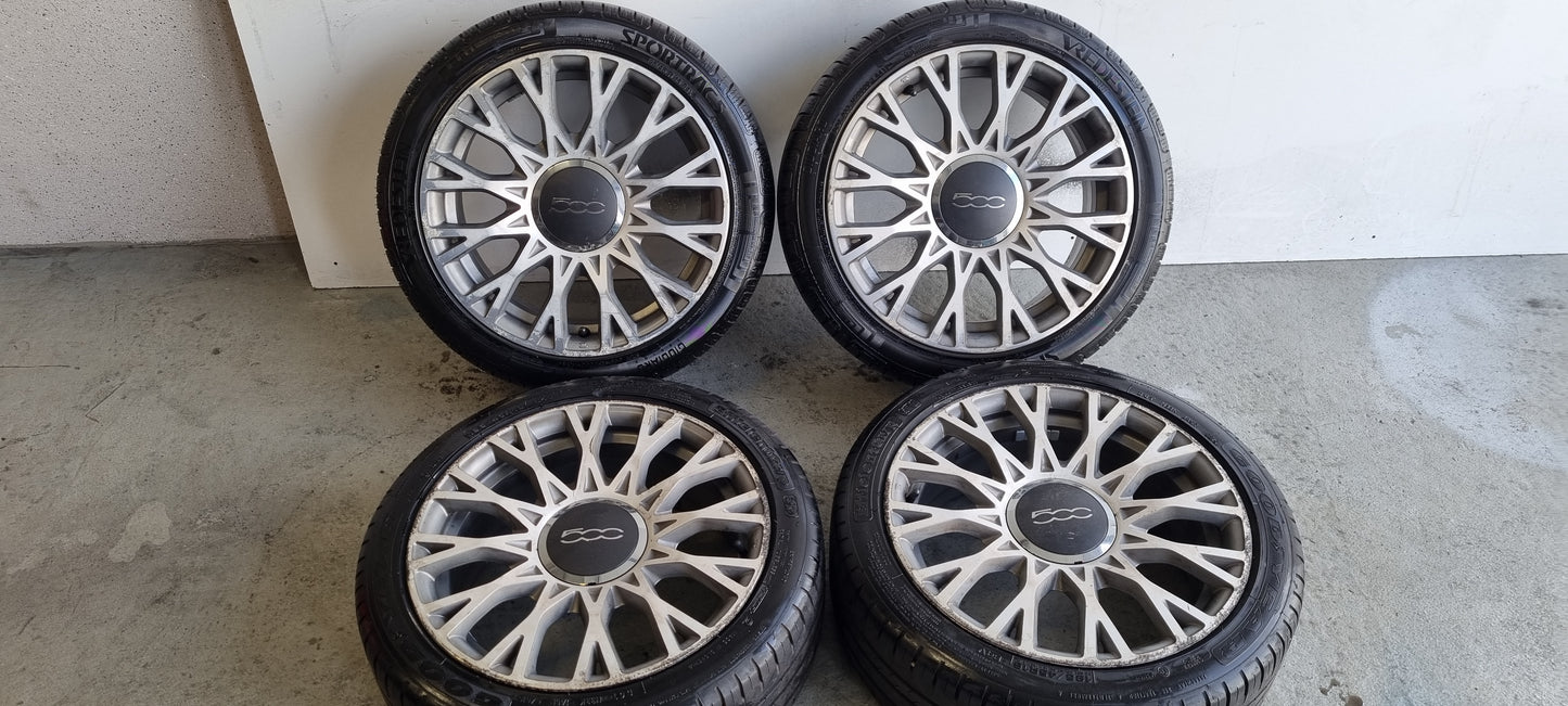 Fiat 500 16 inch wheel set + summer tires 7mm 4x98 195 45 16