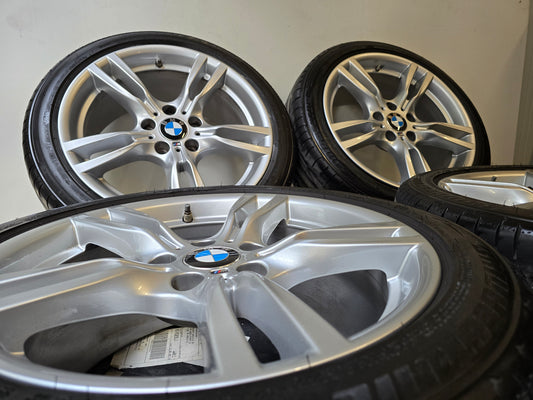 Originele 18" BMW 400M Breedset velgen + Bridgestone Zomerbanden 7mm 3 serie 4 ser f30 F31 F32 5x120 225 45 18 255 40 18