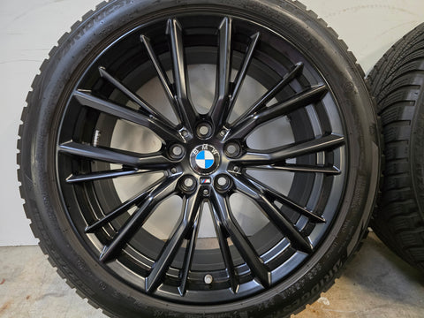 BMW 3 series G20 G21 G22 G23 18 inch black rims 796M winter tires 225 45 18