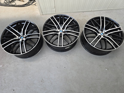 3x OEM BMW 650M 21 inch velg 8.5J ET25 Two-Tone 7 serie