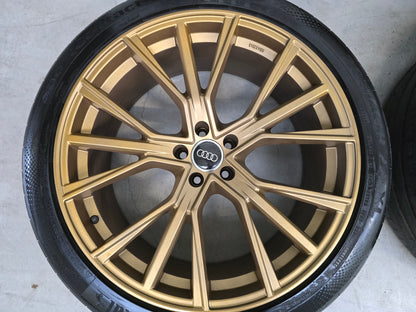 Audi e-tron Q7 Q8 22 inch Gold Bronze velgen zomerbanden