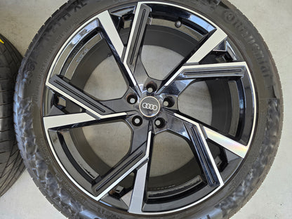 Audi e-tron Q7 Q8 Touareg 21 inch velgen zomerbanden Deep black/Diamond