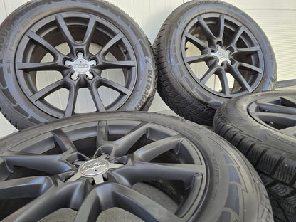 Audi Q5 18 inch originele velgen winterbanden satin black