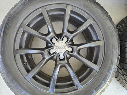 Audi Q5 18 inch originele velgen winterbanden satin black