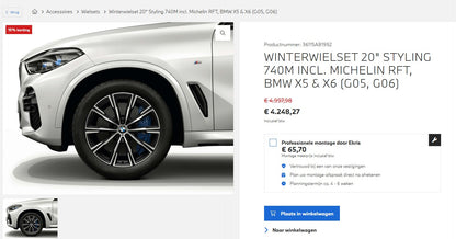 BMW X5 G05 X6 G06 20 inch Winterbanden 7mm 740M velgen
