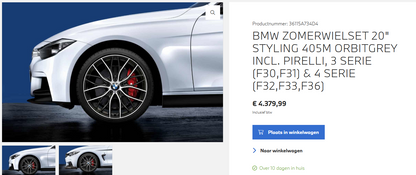 NIEUW BMW 3 serie 4 serie F30 F31 405M 20 inch velgen breedset 5x120